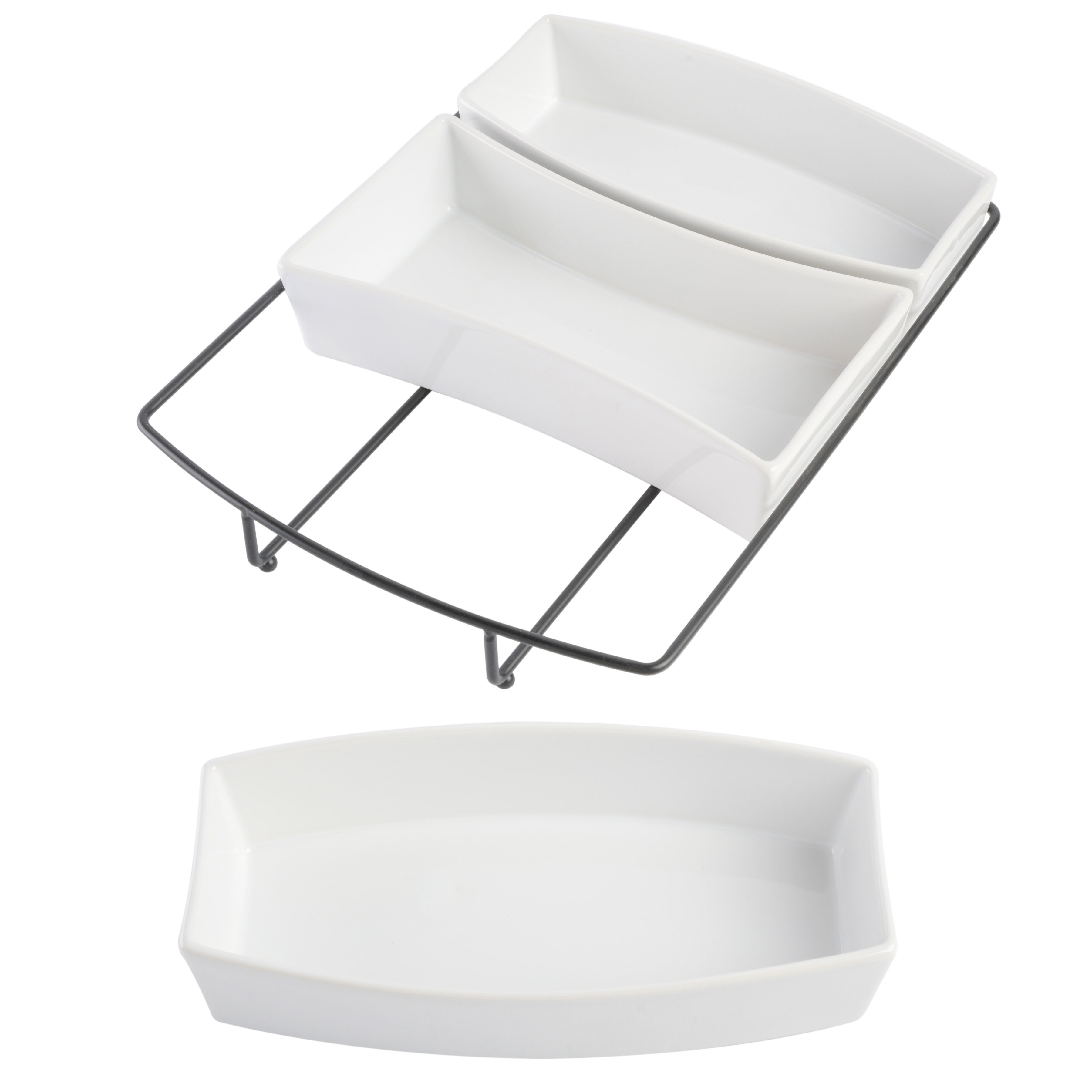 Denmark Tools For Cooks 2pcs Serving Platter w/Rack Porcelain