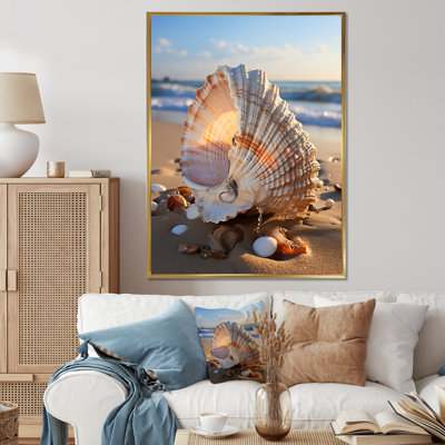 Travell White Seashell Close Up III sur toile