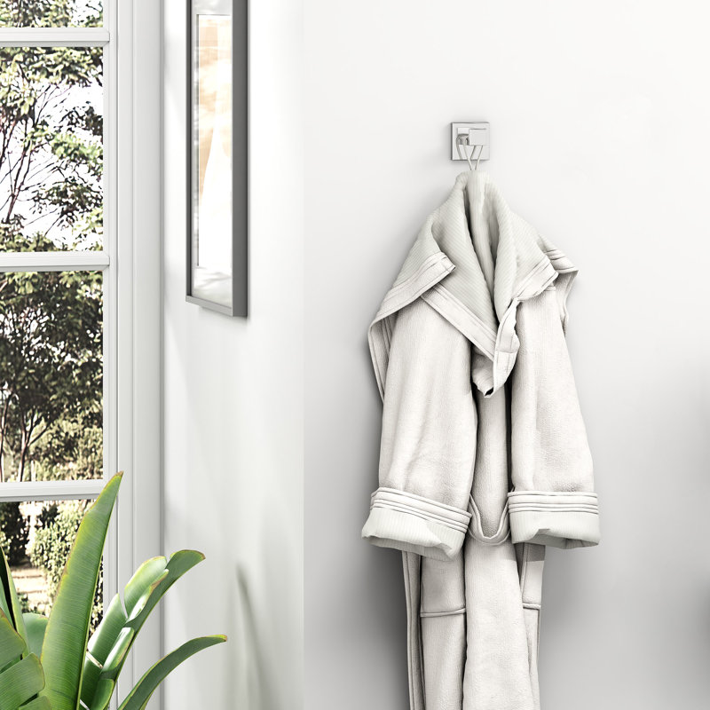 Crochet mural pour peignoir en acier inoxydable, Chrome poli