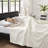 Luxurious Warmth Polyester Blanket Cozy Nights Ivory Elegance