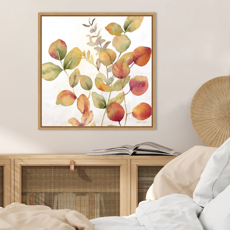 «Eucalyptus Leaves Fall I» par Cynthia Coulter, reproduction d'art sur toile encadrée, H 22 po x l 22 po