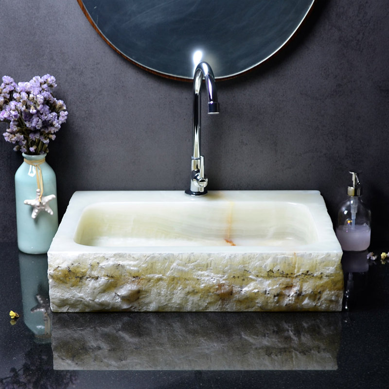 AA Warehousing Ali 15 " Stone Rectangular Bathroom Sink