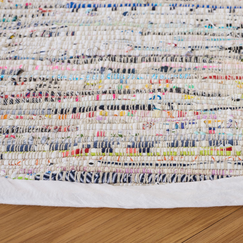 Tapis en coton tissé à la main Valerton, Rond 7 pi