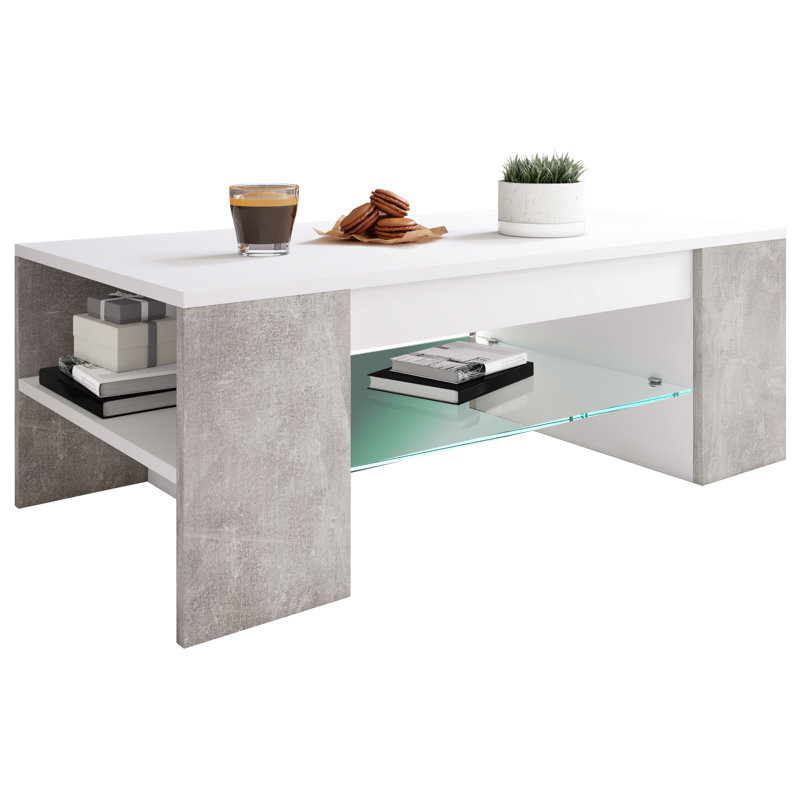 Cohette Coffee Table with Storage, Grey/Brown/Blue