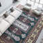 Kazak Wool Oriental Area Rug in Green/Maroon/Brown/White-106958325