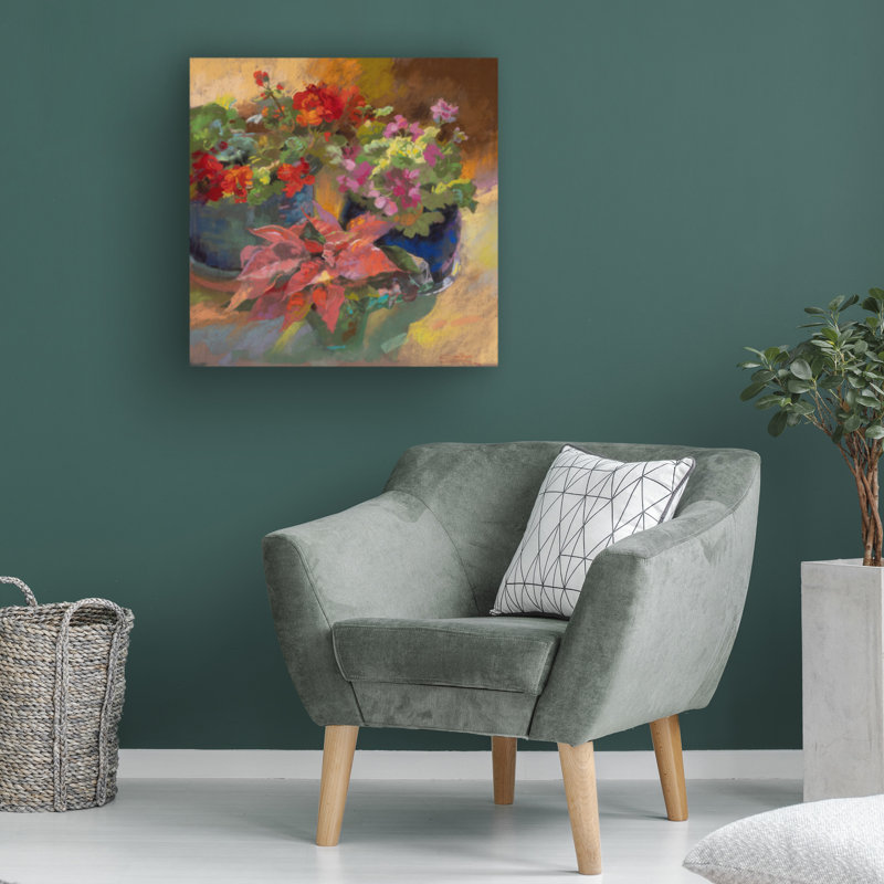 Art sur toile, Rouleau, Christine Debrosky, Trois Rouges, H 14 po x l 14 po