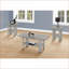 Ensemble de tables basses et de tables d'appoint 3 pièces en bois gris avec tablettes et bords arrondis pour le salon