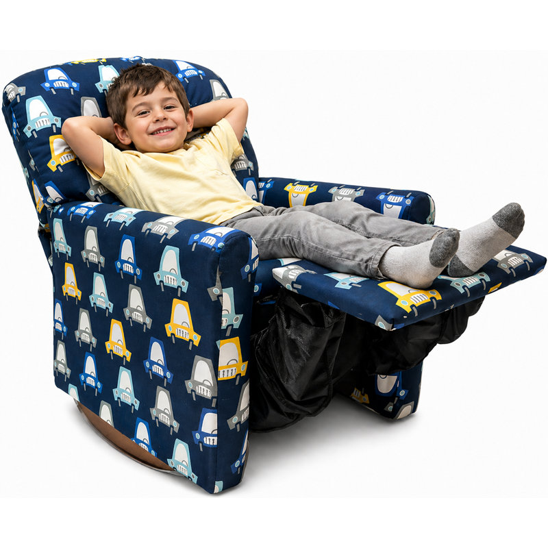 Kids Rocker Recliner Chair in Navy Cars - Multiple Patterns Available!, Navy Cars
