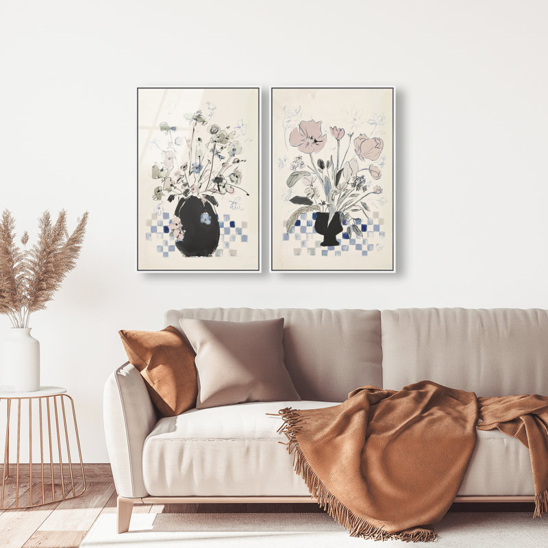 Modern Bloom Set Set by Oliver Gal, 31" H x 21" W, White Floater Frame