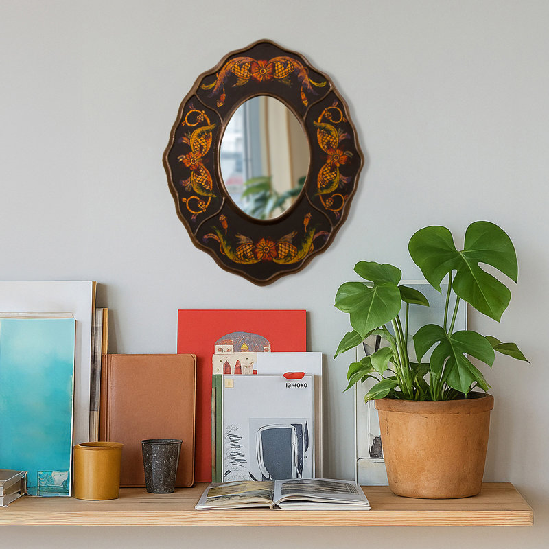 Lasiandra Wood Frame Oval Wall Mirror