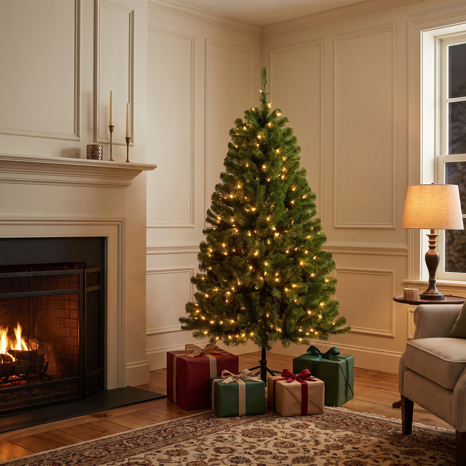 Leilonie Pre-Lit Spruce Christmas Tree, 5 FT