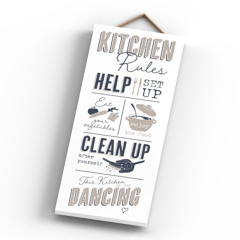 Vivid Squid Wholesale Kitchen Rules - No Frame Print on Wood