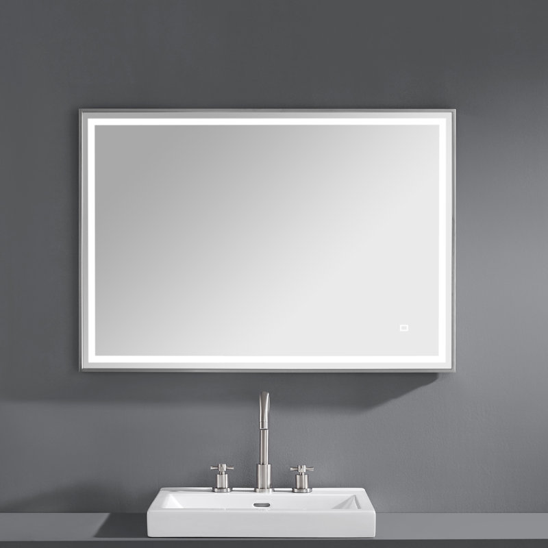 Miroir de salle de bain Monn, Blanc, 27,5 po x 39,4 po