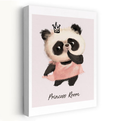 Adorable reproduction d'art mural princesse panda princesse forêt contemporaine