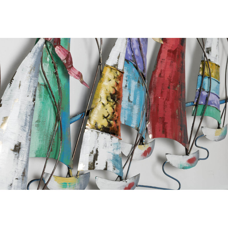 Handmade Coastal Transportation Wall Decor on Metal