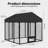 71.7″ × 71.7″ × 69.4″ Metal Yard Kennel With Door-120539154