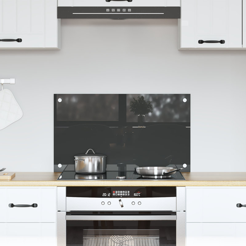 Kitchen Backsplash Tempered Glass, 40 x 70 cm, Grey