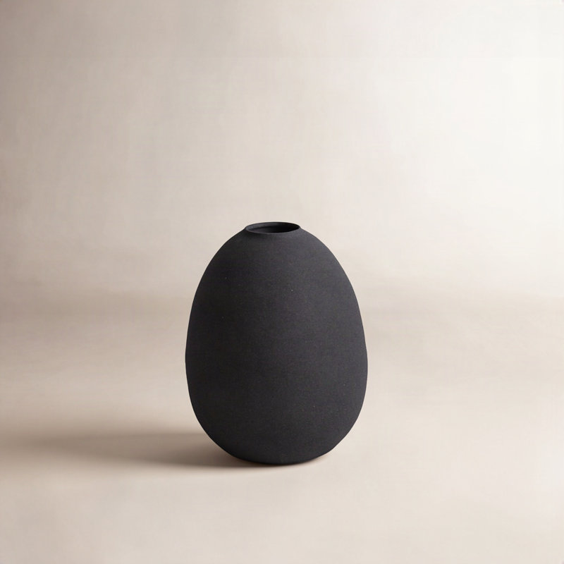 Jenny Black Iron Table Vase, 6.25" H x 5" W x 5" D, Black