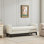 Banc de bout tapissier de 66,34 po avec structure en bois au fini noir, lit de jour, repose-pieds avec repose-pieds avec accoudoirs et pieds en bois et 2 traversins pour la chambre à coucher, la fenêtre, le salon, le vestibule, le couloir, Boucle ivoire