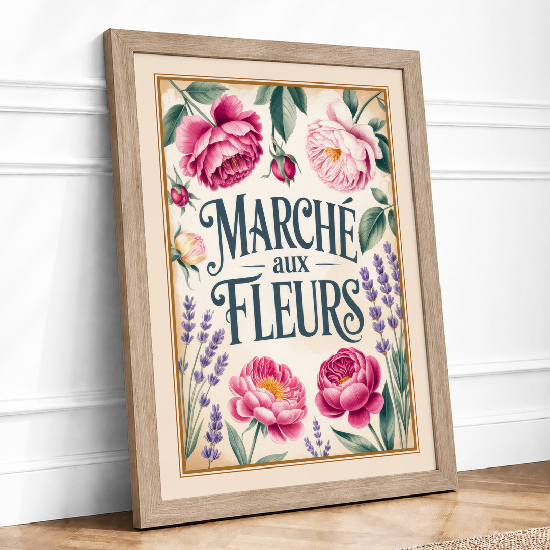 Marche aux Fleurs Vintage - Framed Print