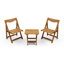 Matériau Ensemble bistro pour l'extérieur avec petite table pliable avec 2 chaises et table rectangulaire
