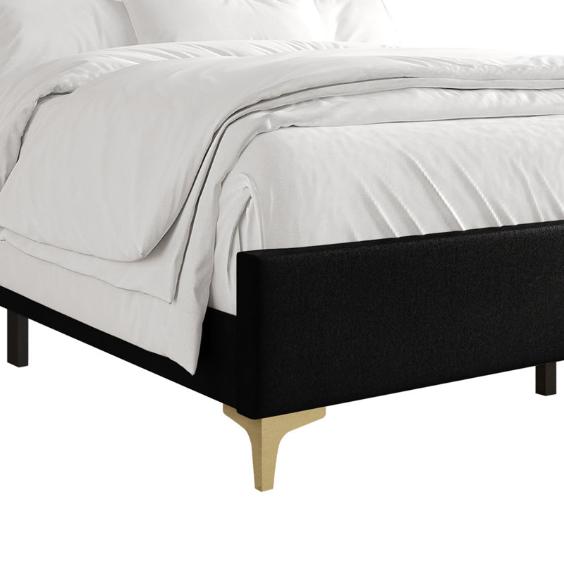 Lit tapissier standard Jerell, Double, Noir