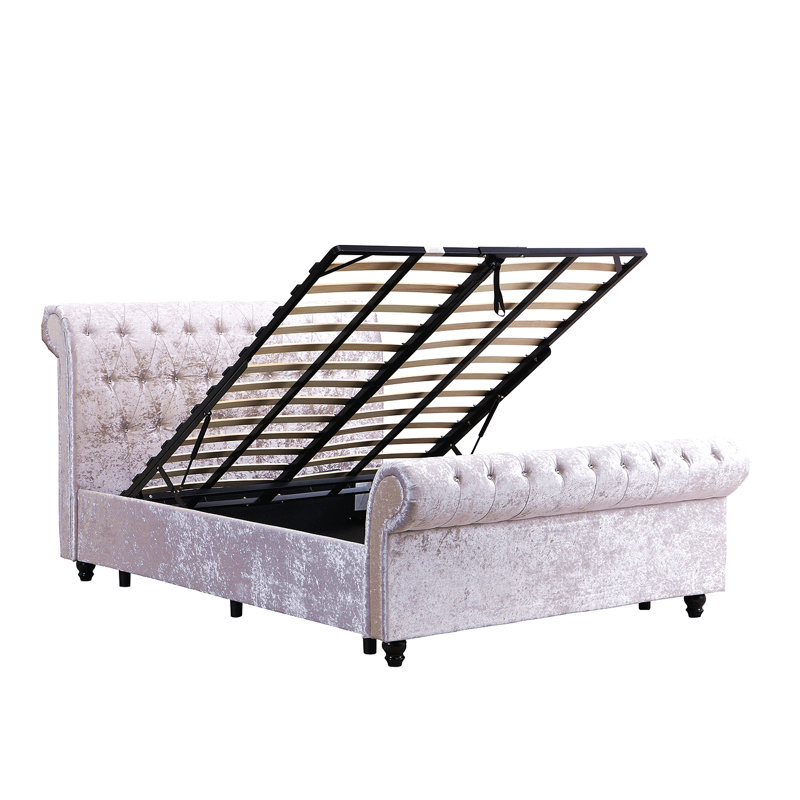 Grand lit de rangement tapissier Hartfried