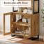 Buffet 4 pièces 72 "avec portes en verre et tablettes réglables, armoire multifonctionnelle avec rangement et tablettes ouvertes pour la salle à manger ou la cuisine-377622190