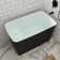 46.85" x 27.3" Freestanding Small Acrylic Bathtub, Integrated Seat & Non-Slip Surface, Chrome Drain for Safe Soaking in Compact Bathrooms
