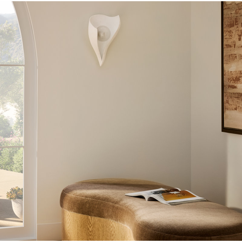 Moonstone 1 Light Wall Sconce, Gesso White