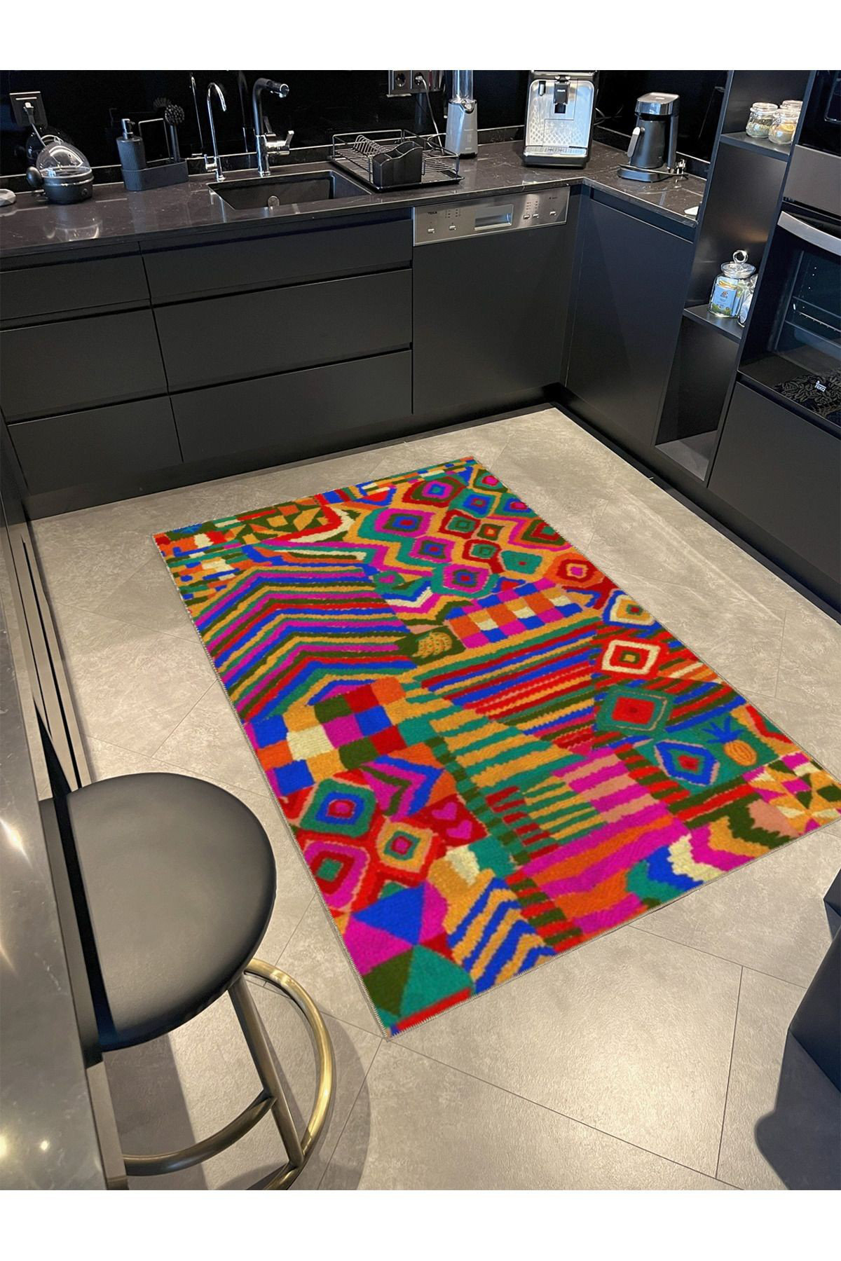 Multicolor Geometric Rug Corrigan Studio® Multi Color Mixed Geometric Shape Pattern Modern ...
