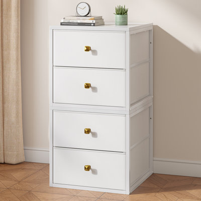 Stackable Fabric Storage Drawers –Modular Organizer, DIY Closet Dresser, Nightstand, Bedroom & Living Room, Multiple Sizes (Standard/Wider/Higher) & Colors