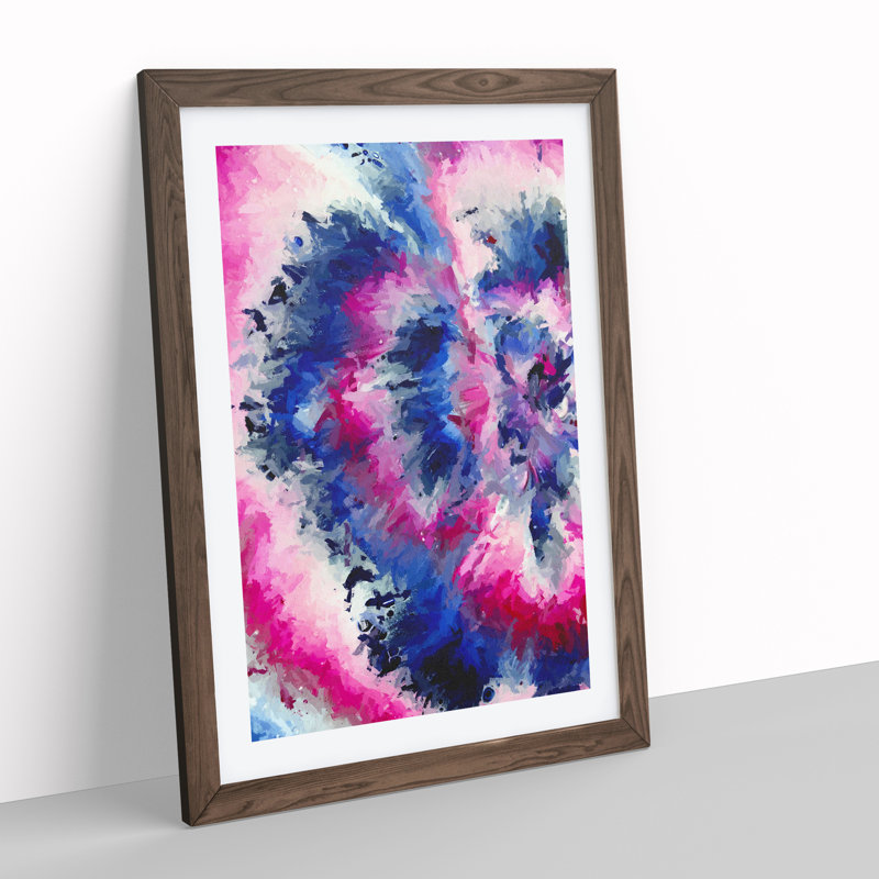 Paradise City Abstract - Wall Art, 66cm H x 48cm W, Walnut Framed