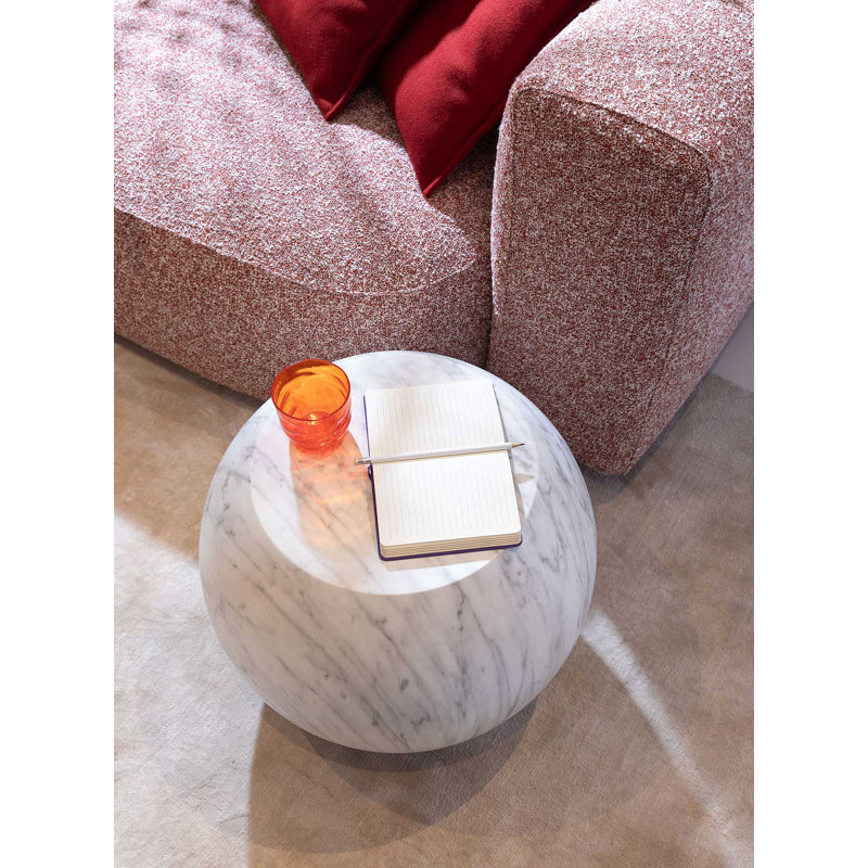 Bong End Table, White Carrara