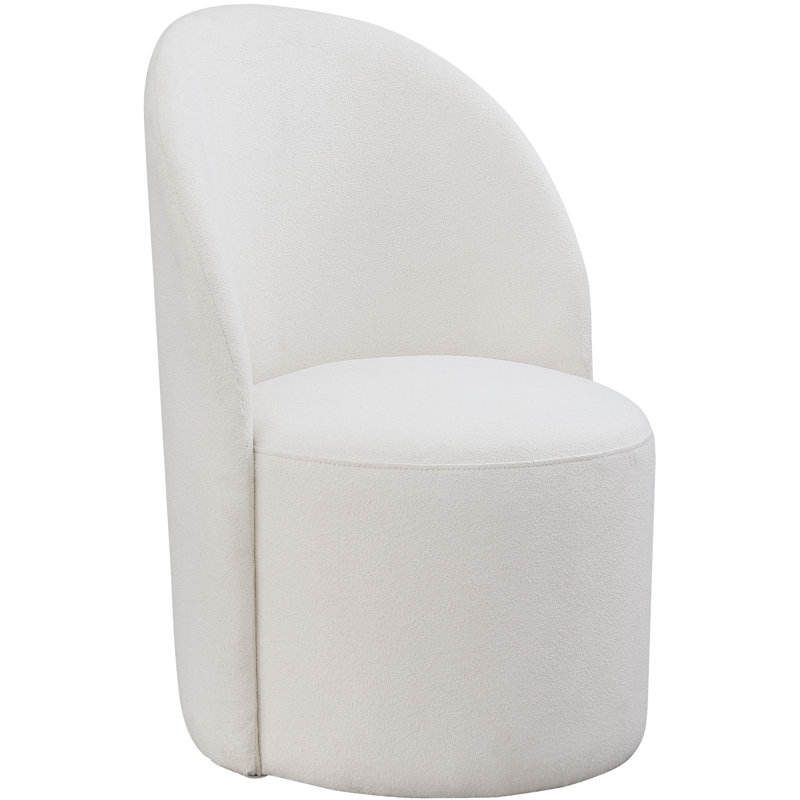 Yulon Upholstered Barrel Chair, Cream Boucle Fabric