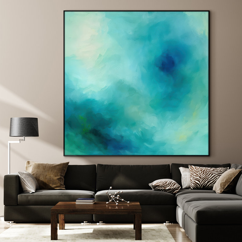 Très grande reproduction d'art sur toile - Abstrait minimaliste, œuvre d'art moderne pour le salon ou la chambre à coucher - «Assemblage requis du cadre (cadre non fini)»