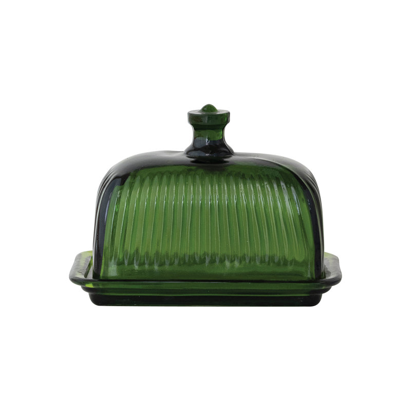 Beurrier en verre pressé