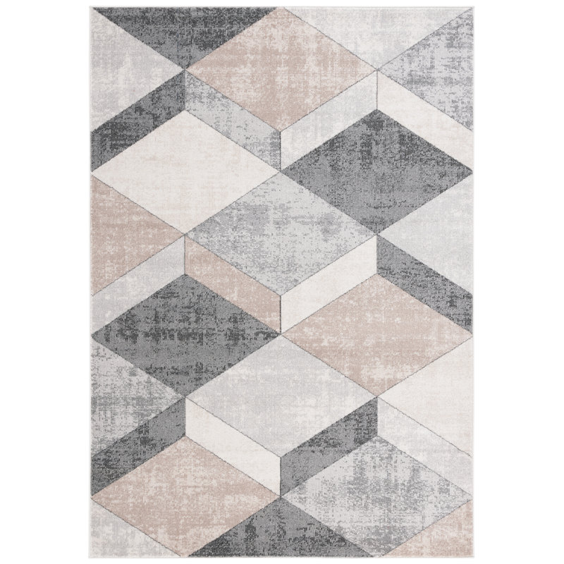 Tapis gris / beige / brun en jute / sisal / polyester / polypropylène tissé à la machine Isidoro, Rectangle 8 pi x 10 pi