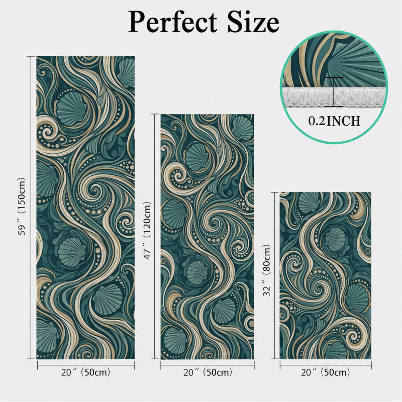 Tapis de cuisine lavables antidérapants Ocean Waves