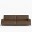 Canapé 86,4 po en cuir ciré 3 places, coussin de dossier capitonné, blanc cassé-1349528853