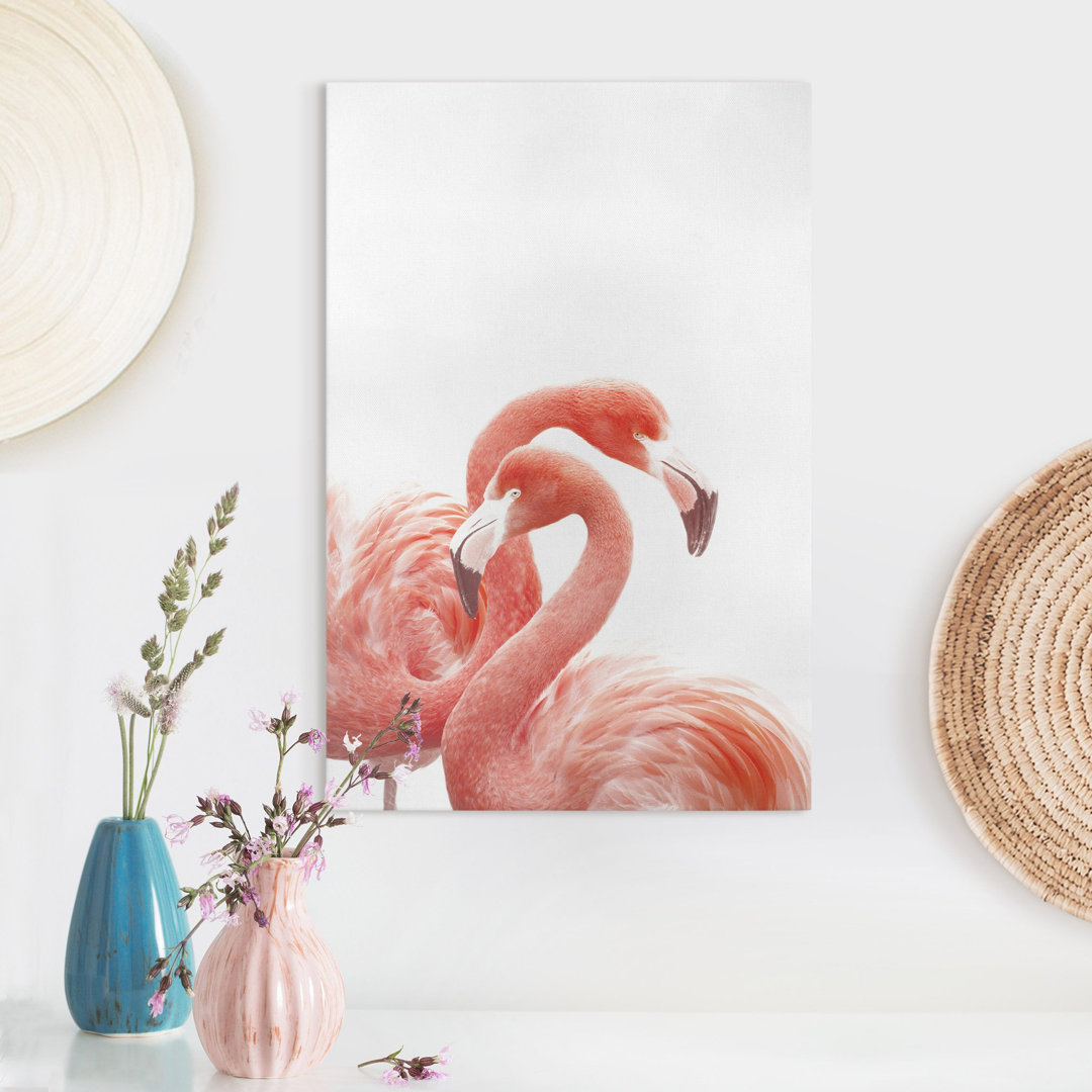 Leinwandbild Zwei Flamingos von Monika Strigel