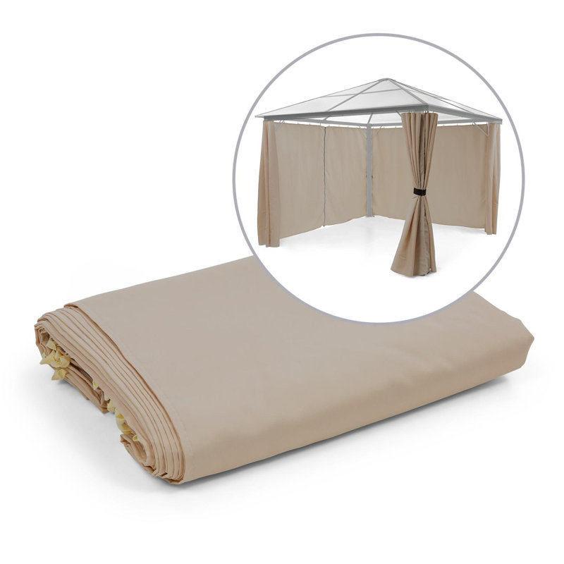 Blumfeldt Polyester Side Wall for Gazebo, 185cm H x 270cm W x 59.5cm D, Brown