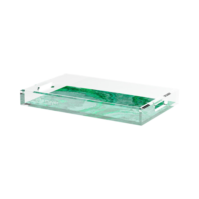 Plateau décoratif Agate Malachite, L 17 po x P 10,5 po x H 2 po, Malachite