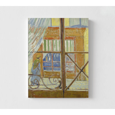 Vue d'une boucherie par Vincent Van Gogh, art mural de marché de viande, art mural vue sur la ville, reproduction de peinture à l'huile de fenêtre, reproduction de peinture célèbre