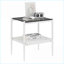 Ensemble de 2 tables basses modernes en verre trempé gris - plateau facile à nettoyer Couche de rangement pour le salon-493807029