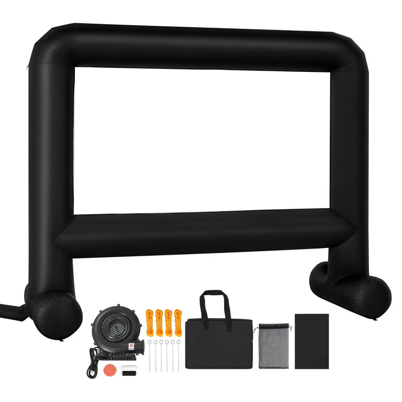 Inflatable Movie Screen, Inflatable Projector Screen with Portable Storage Bag, 16:9 Easy Set Up Movie Projection for Outdoor Backyard, Home Theatre, Theme Party