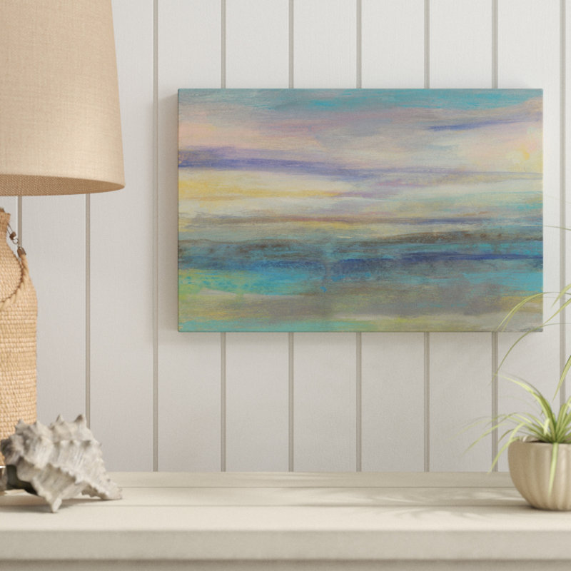 «Lilac Horizon II», peinture sur toile, H 12 po x l 18 po