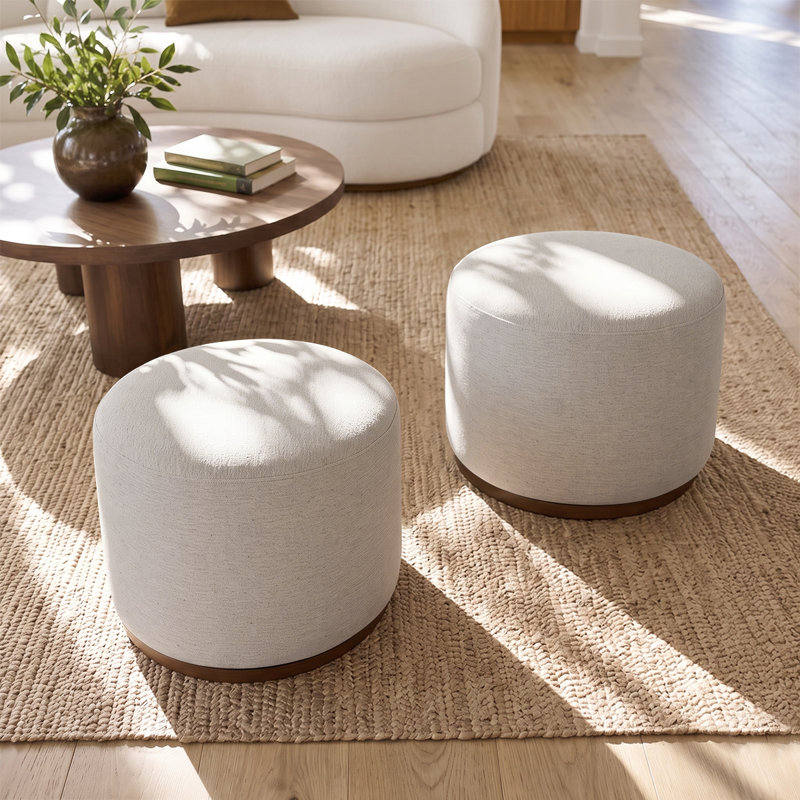 Repose-pieds rond 22,5 po, ensemble de 2, Beige