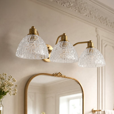 Abner 3-Light 24.8" H Antique Brass Vanity Light