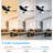32'' 3 - Blade Large Indooor Ceiling Fan With Light Kit and Remote, 3 LED Colours, 6 Speed Noiseless DC Motor, Timer